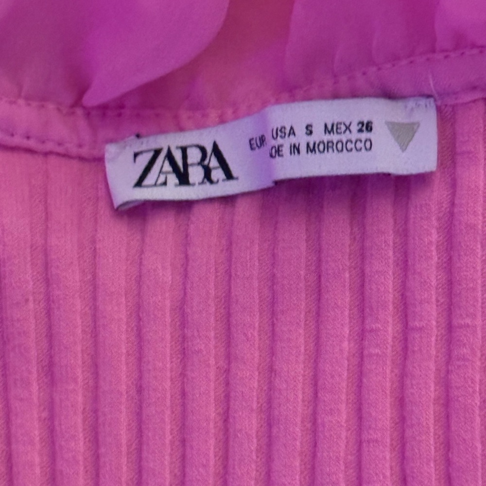 Zara Pink Ruffled Top - Picture 3 of 4